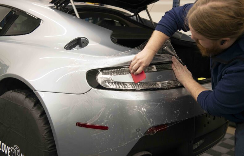Aston Martin Paint Protection Film Installer in Dallas Texas at Charge Mods