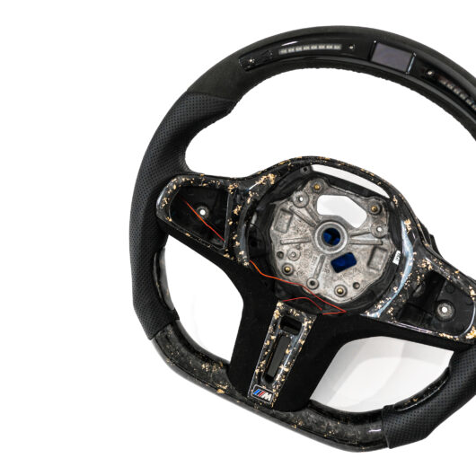 BMW G80 Gold Flake Carbon Fiber Shift Indicator Alcantara Leather Steering Wheel